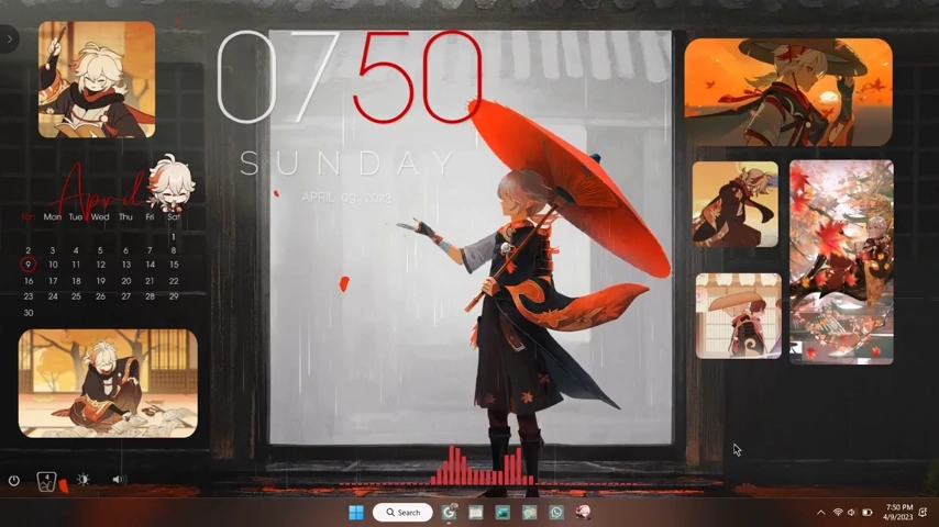 Kazuha Rainy Day Rainmeter Theme